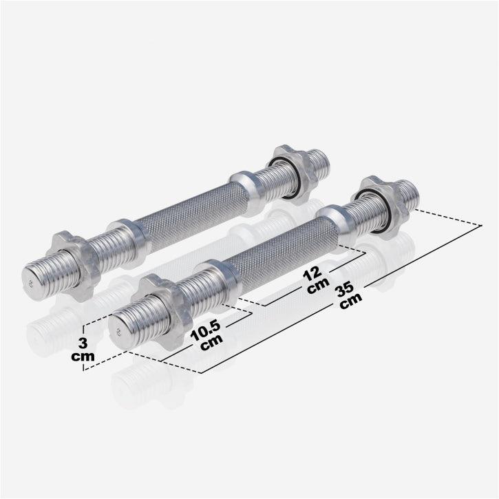 Dumbbell Bars 35 cm with Star Collars (Set of 2), 30 mm