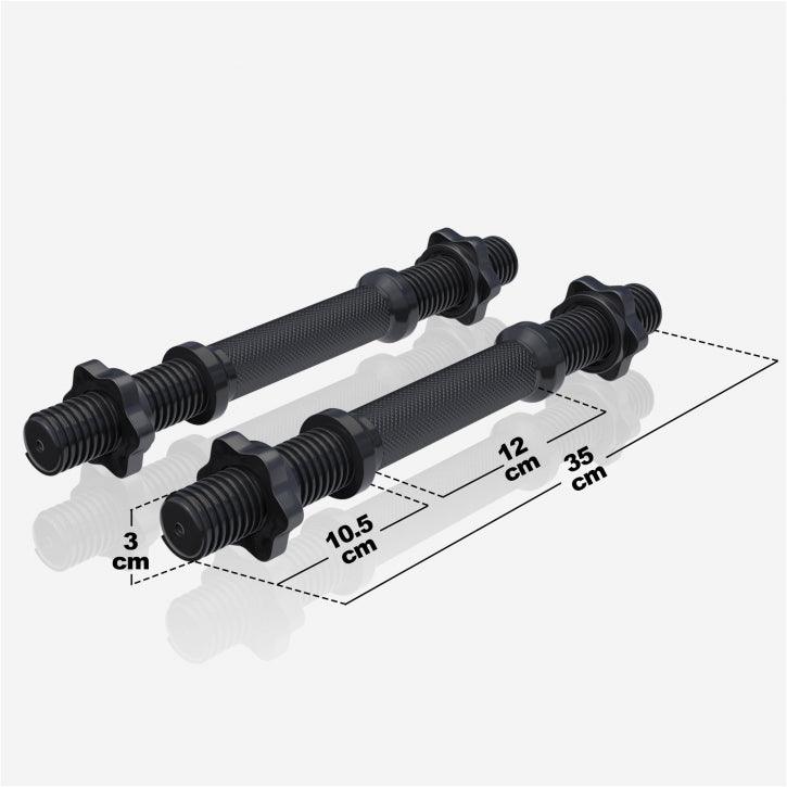 Dumbbell Bars 35 cm with Star Collars (Set of 2), 30 mm