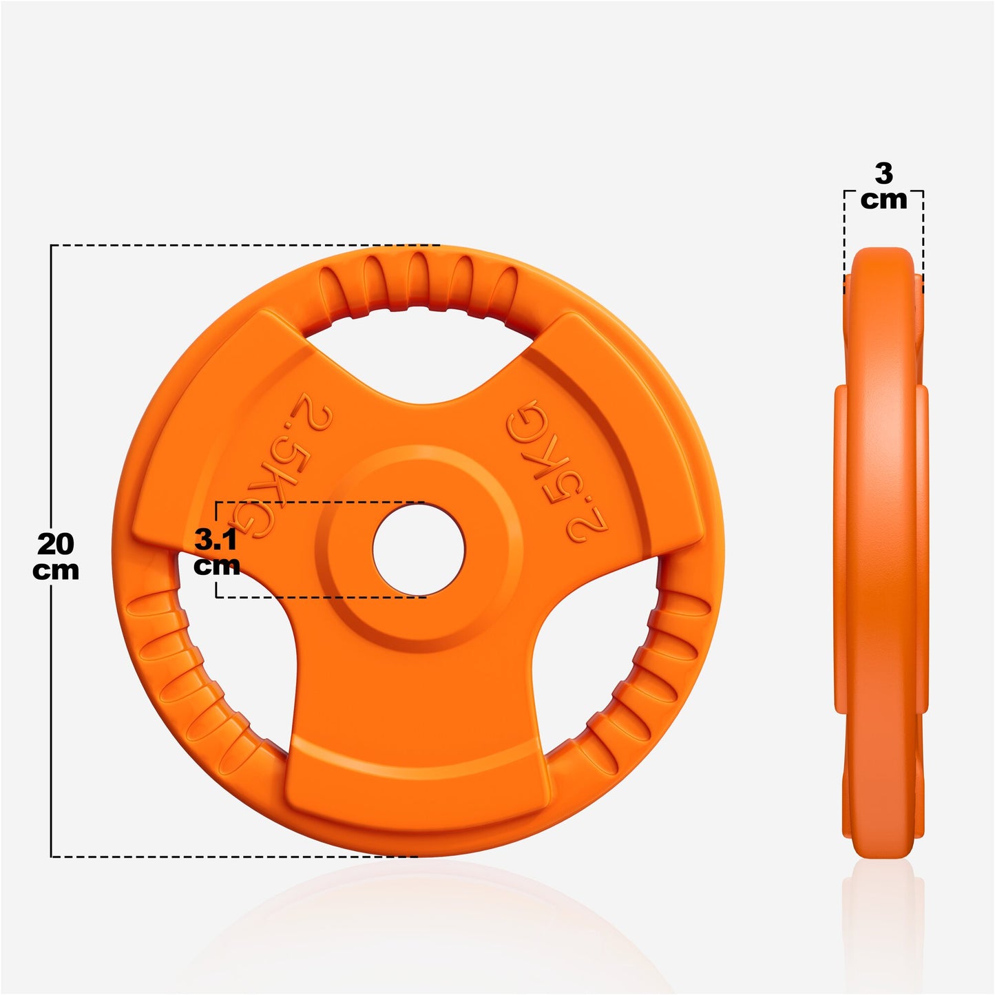 Rubber Tri-Grip Weight Plate 30/31 mm