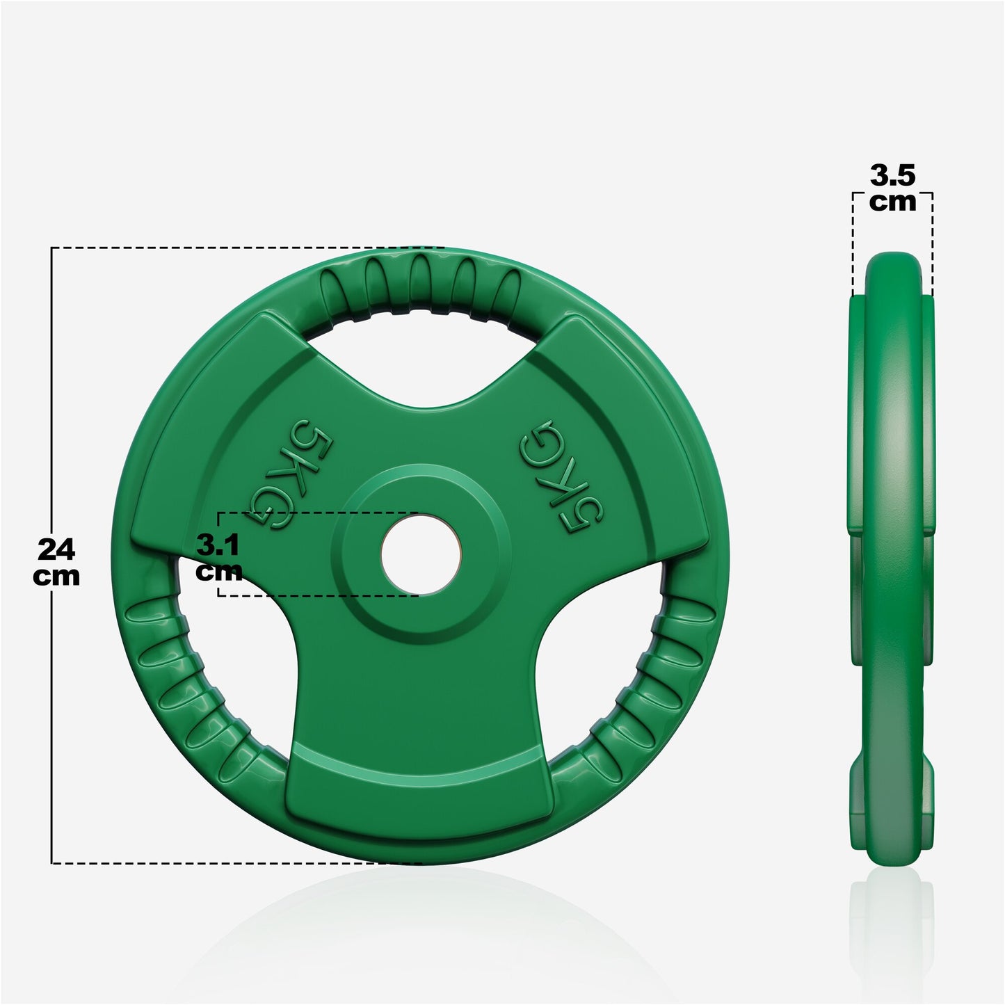 Rubber Tri-Grip Weight Plate 30/31 mm