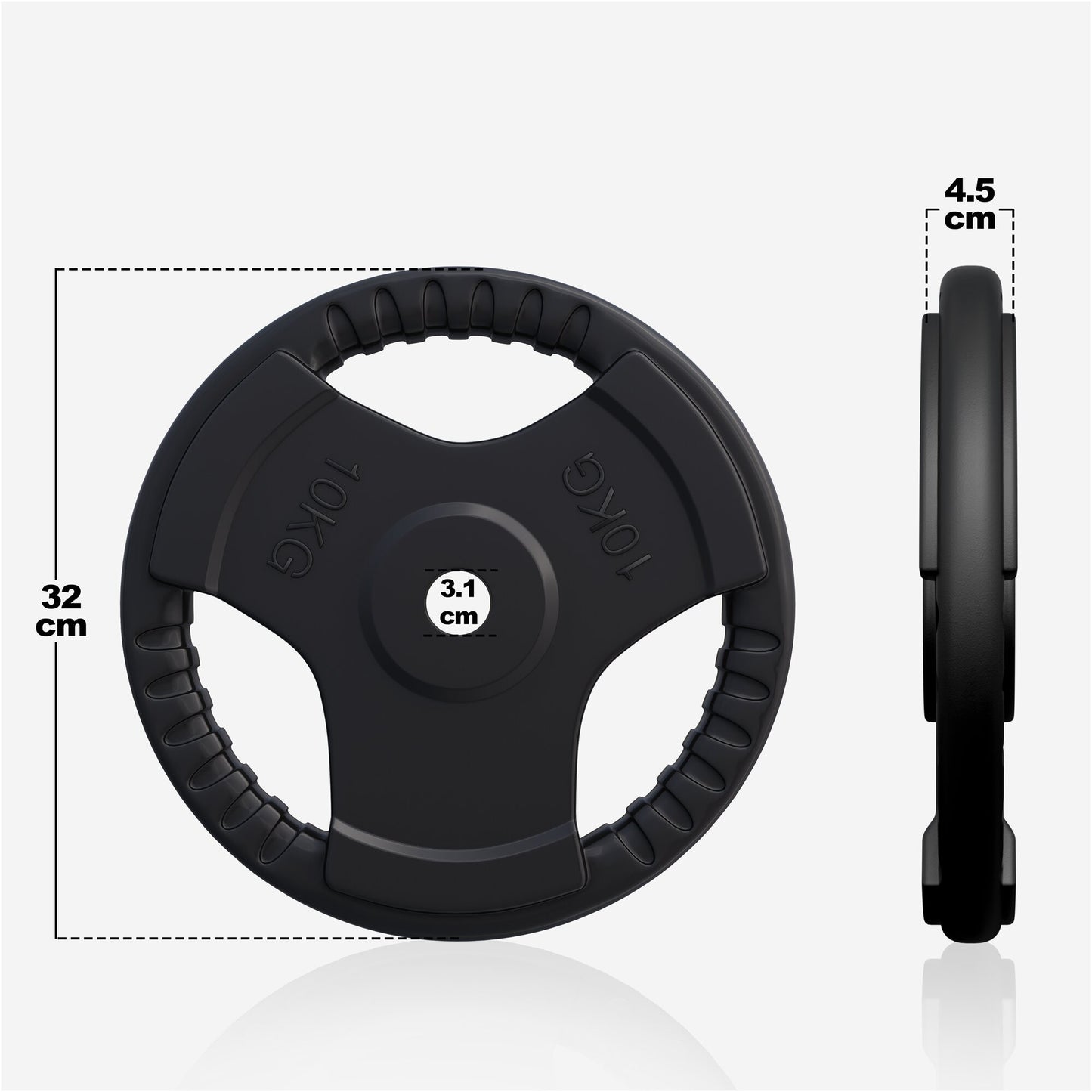 Rubber Tri-Grip Weight Plate 30/31 mm