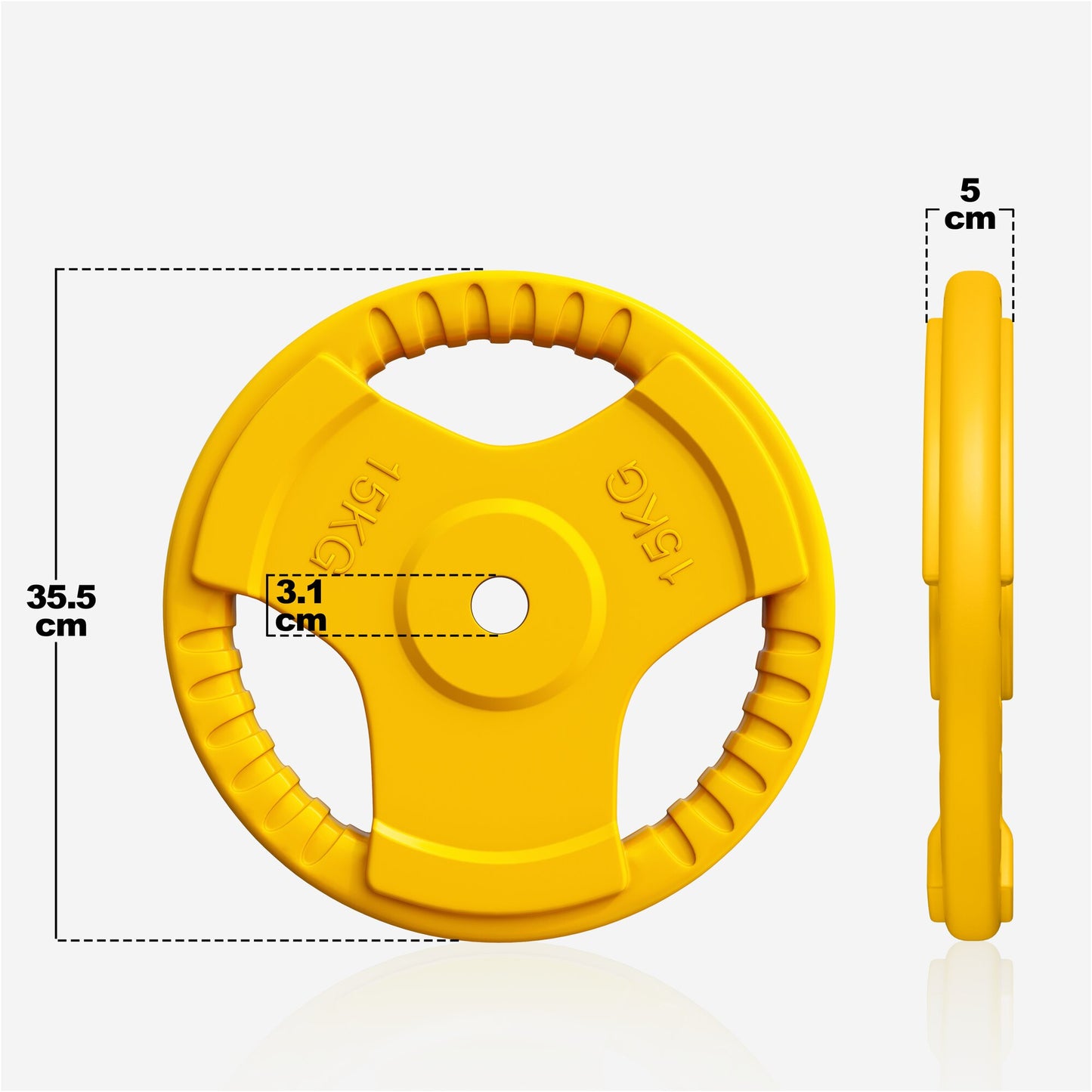 Rubber Tri-Grip Weight Plate 30/31 mm