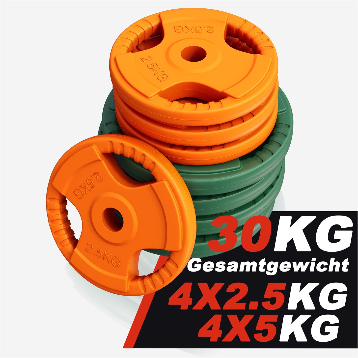 Rubber Tri-Grip Weight Plate 30/31 mm