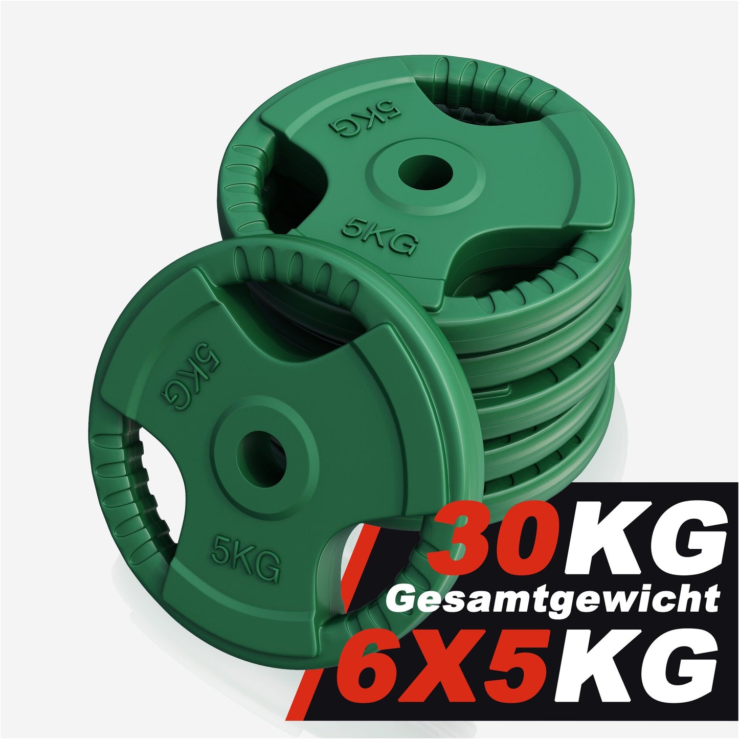 Rubber Tri-Grip Weight Plate 30/31 mm