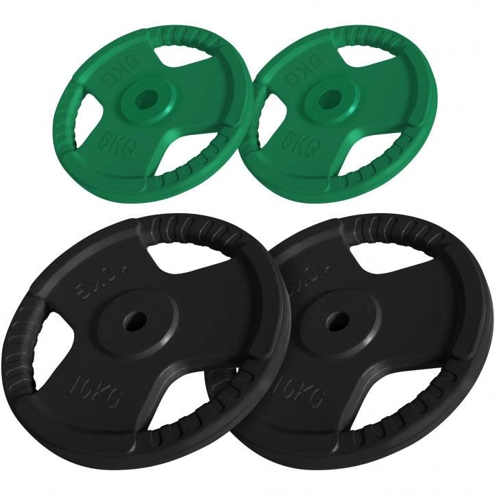 Rubber Tri-Grip Weight Plate 30/31 mm