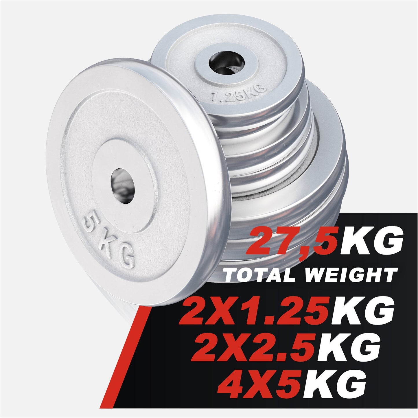 Chrome Cast Iron Weight Plate (30/31 mm)