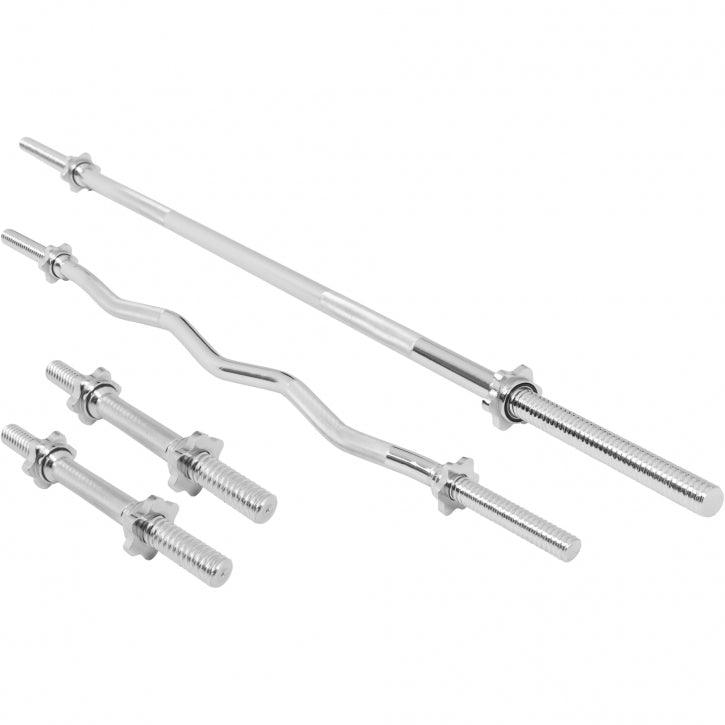 Weight Bar Set with Barbell, EZ Curl Bar, and Dumbbells