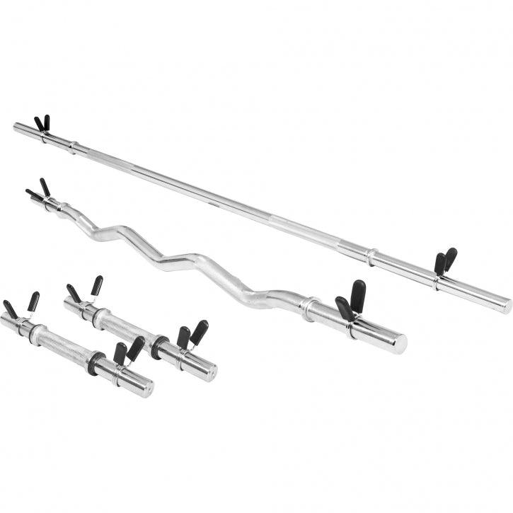 Weight Bar Set with Barbell, EZ Curl Bar, and Dumbbells
