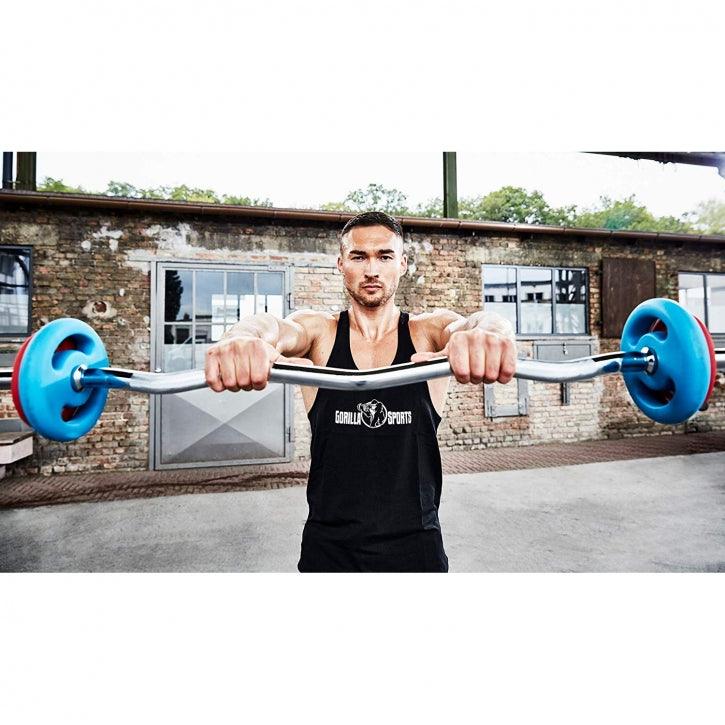Weight Bar Set with Barbell, EZ Curl Bar, and Dumbbells