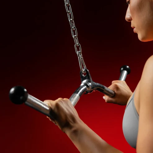 Cable Attachment Set with Triceps, SZ Curl, and Rowing Handles
