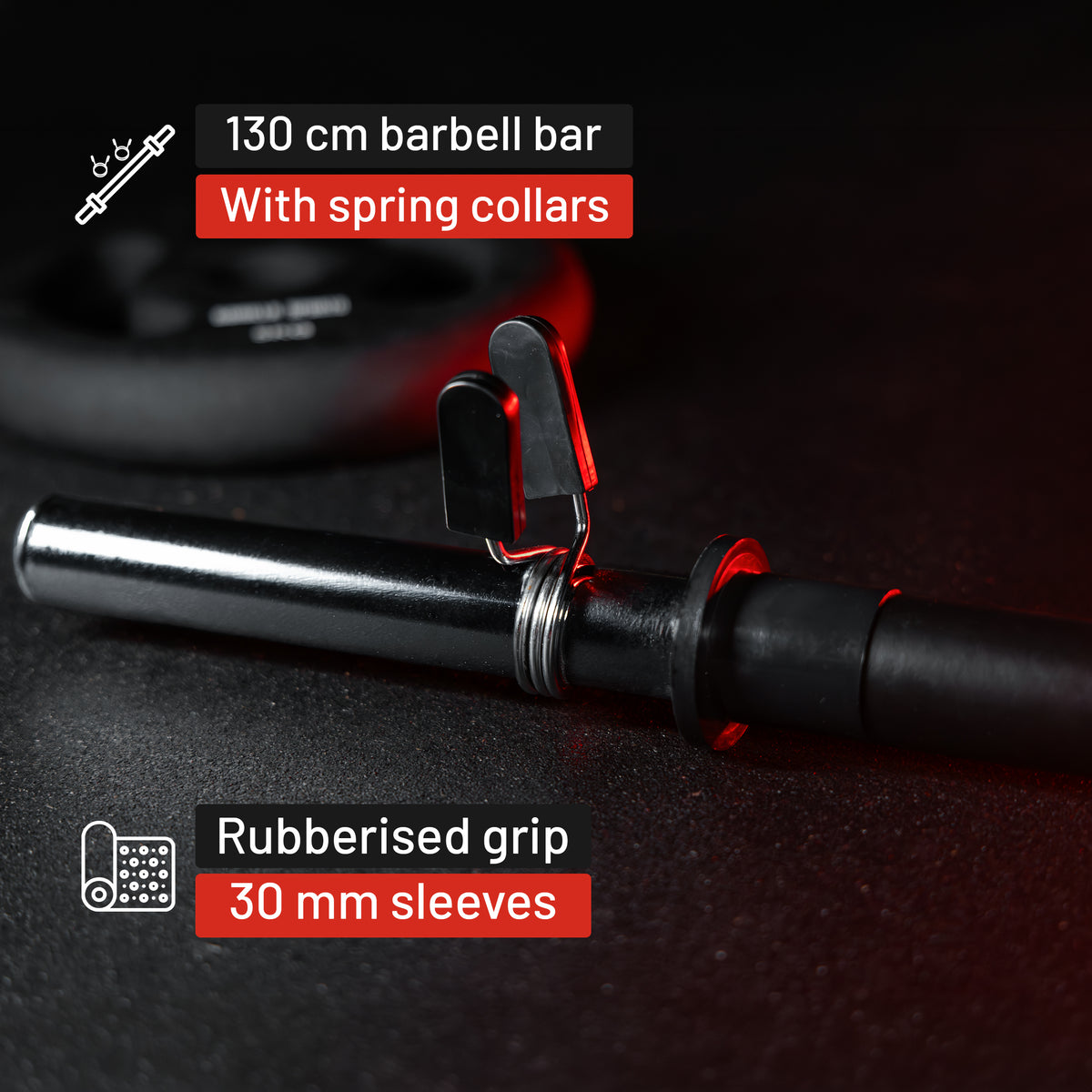 Barbell Bar 130 cm Black/Chrome