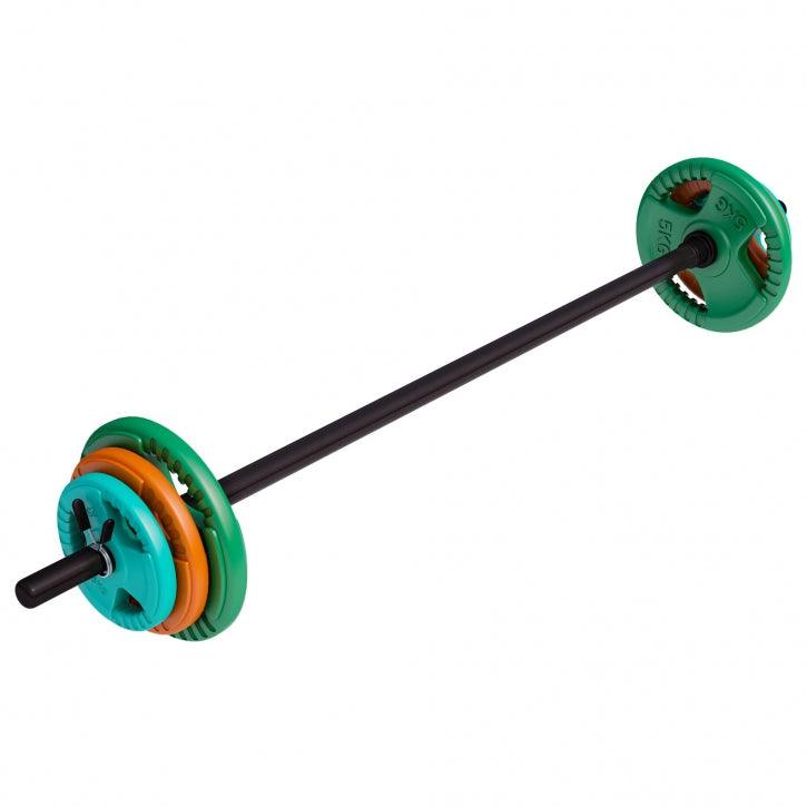 Barbell Weight Set with Rubber Grip Plates 19.5 kg