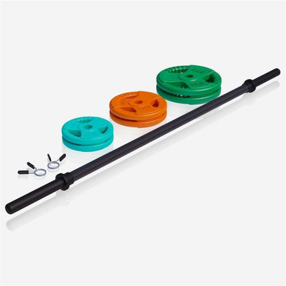 Barbell Weight Set with Rubber Grip Plates 19.5 kg