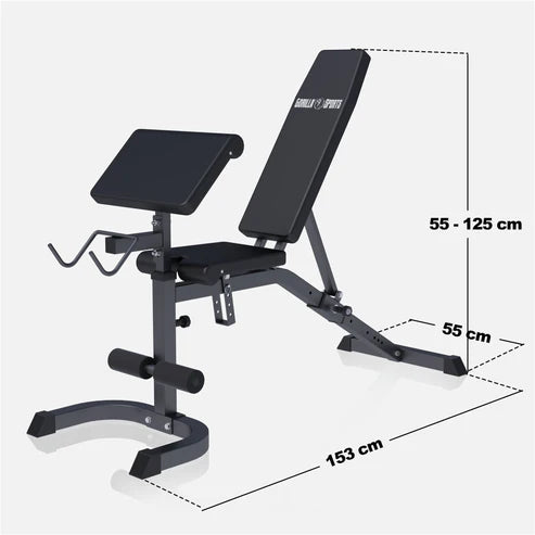 Adjustable Preacher Curl Bench - White/Black