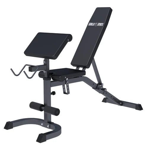 Adjustable Preacher Curl Bench - White/Black