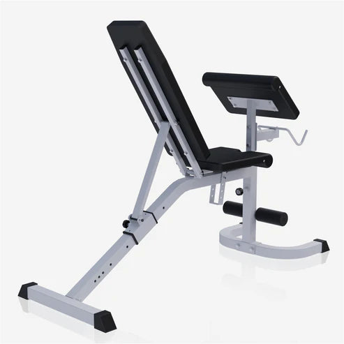 Adjustable Preacher Curl Bench - White/Black