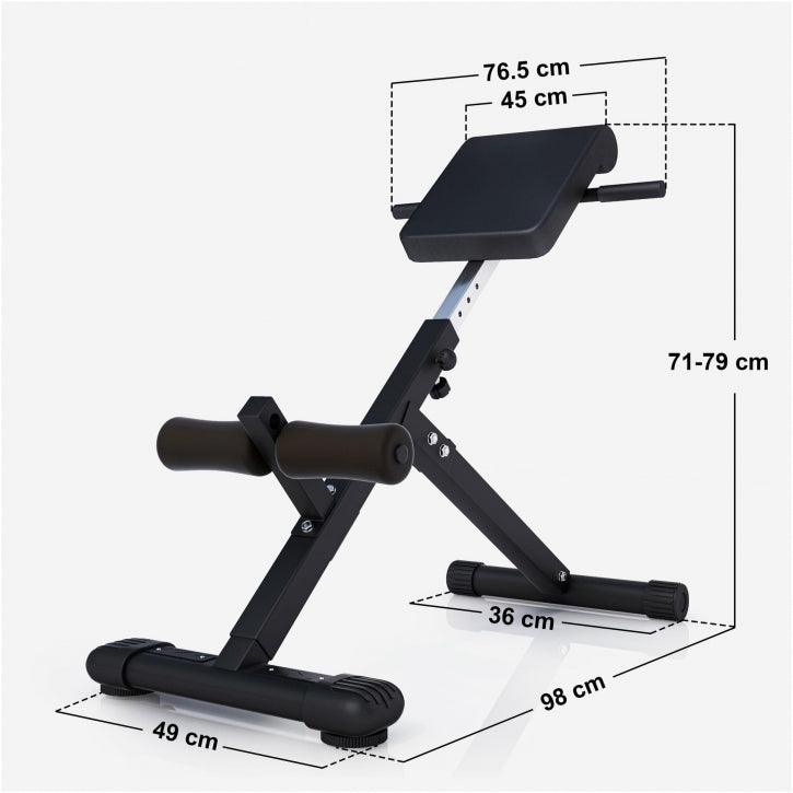 Foldable Hyperextension Bench Black/White