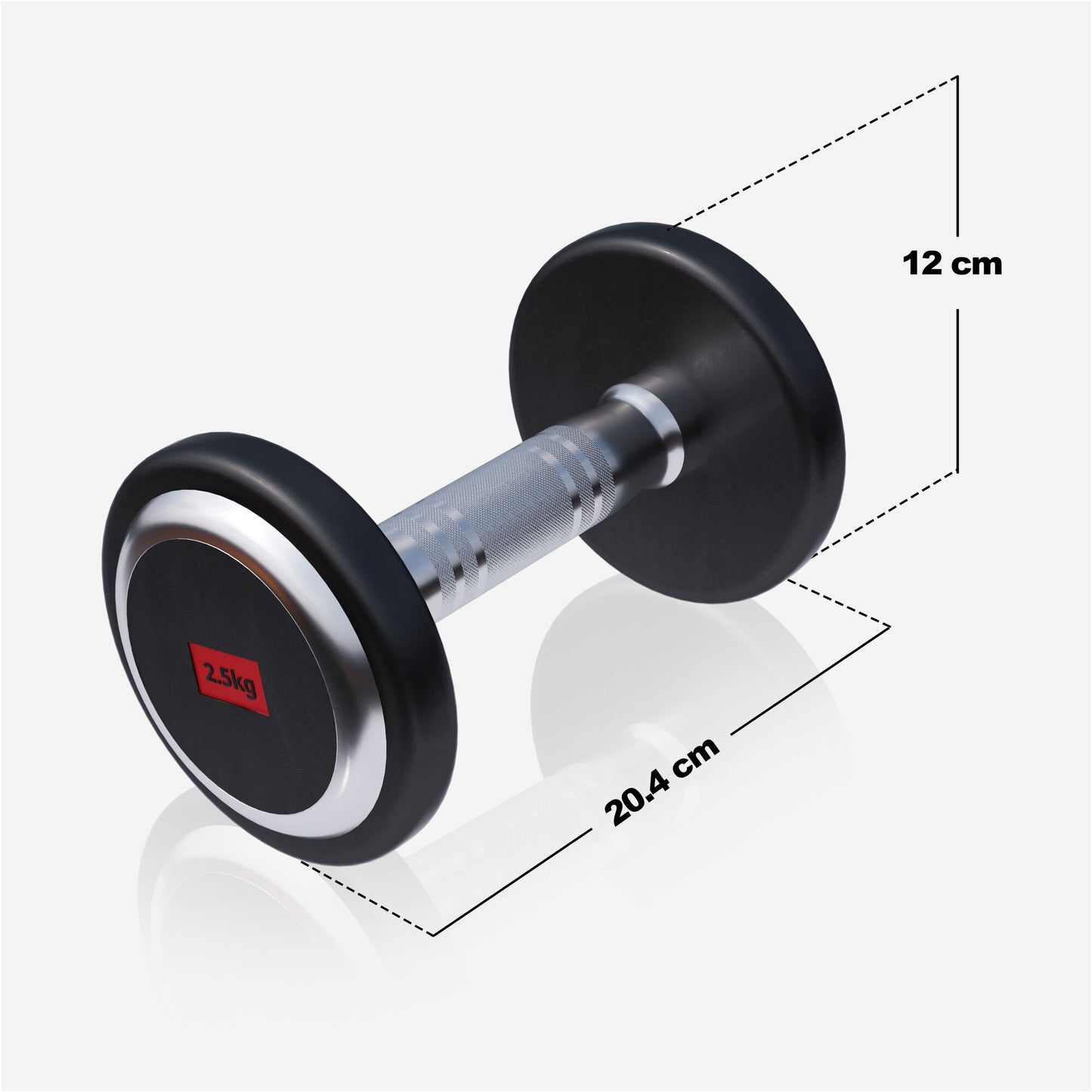 Rubber Coated Dumbbell 2.5 - 27.5 kg or in Set