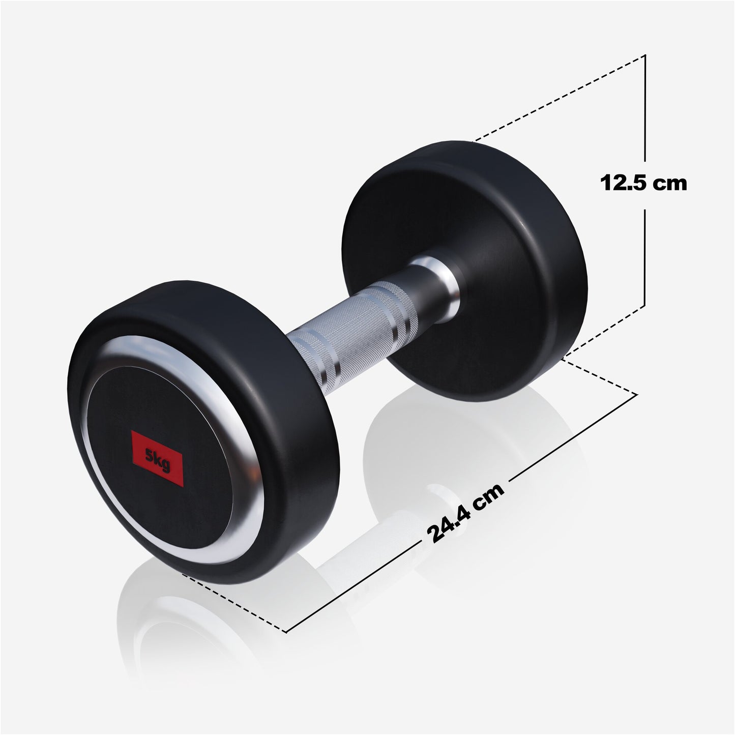 Rubber Coated Dumbbell 2.5 - 27.5 kg or in Set