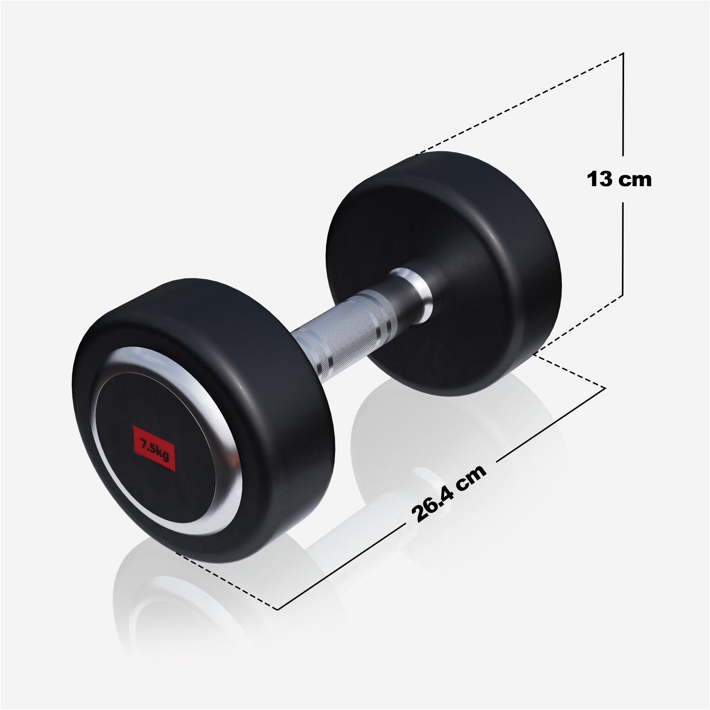 Rubber Coated Dumbbell 2.5 - 27.5 kg or in Set