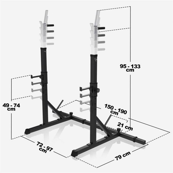 Adjustable Squat Rack Black