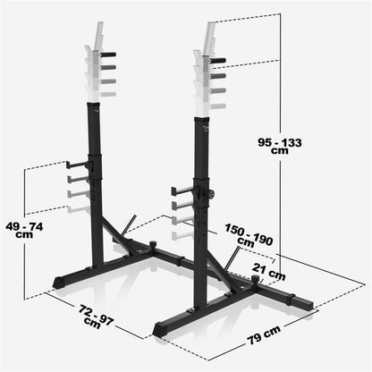 Adjustable Squat Rack Black