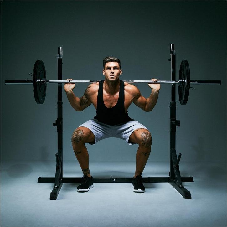 Adjustable Squat Rack Black