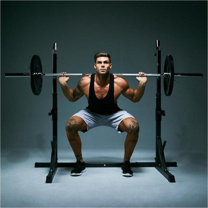 Adjustable Squat Rack Black