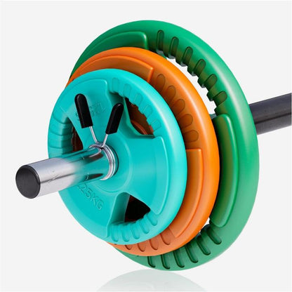 Barbell Weight Set with Rubber Grip Plates 19.5 kg