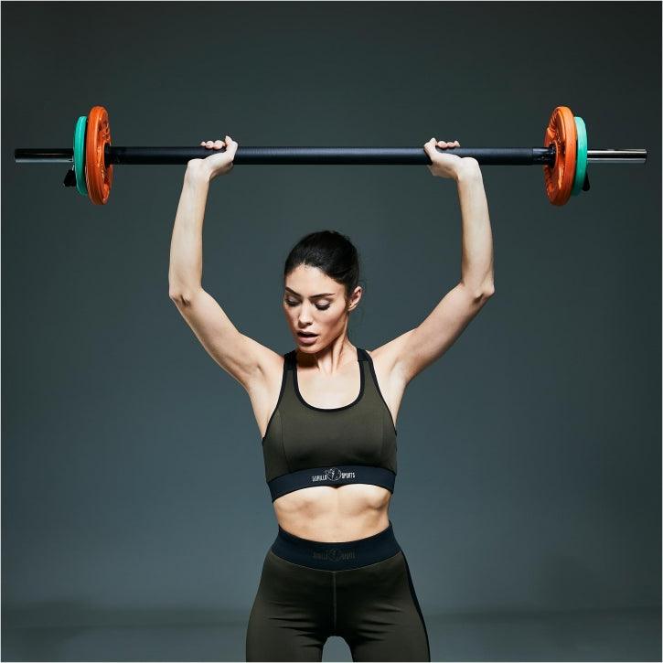 Barbell Weight Set with Rubber Grip Plates 19.5 kg