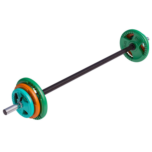 Barbell Weight Set with Rubber Grip Plates 19.5 kg