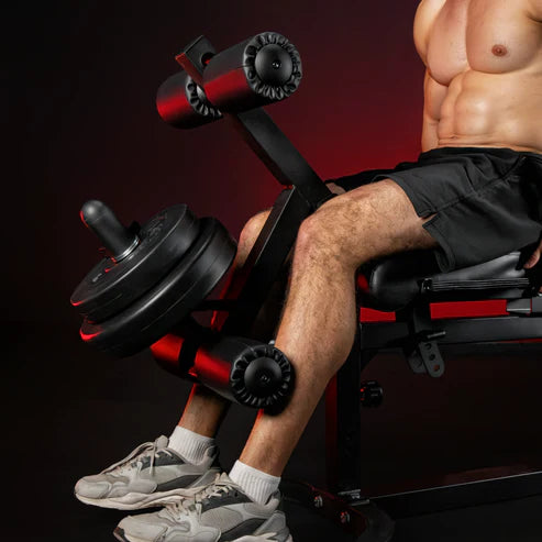 Adjustable Incline Bench with Leg Extension and Preacher Curl