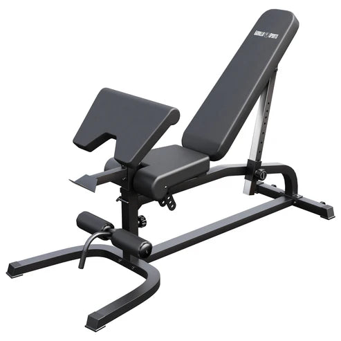 Adjustable Incline Bench with Leg Extension and Preacher Curl