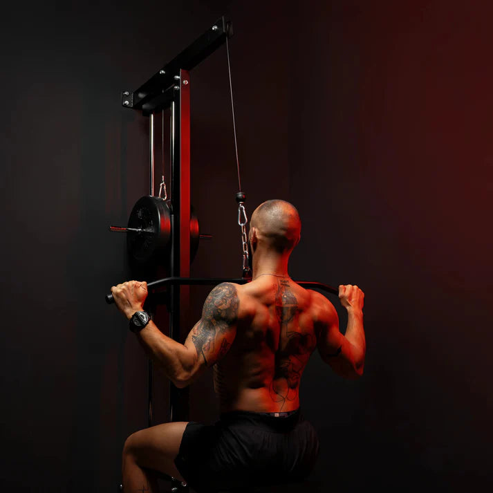 Wall Mounted Lat Pulldown Tower Black