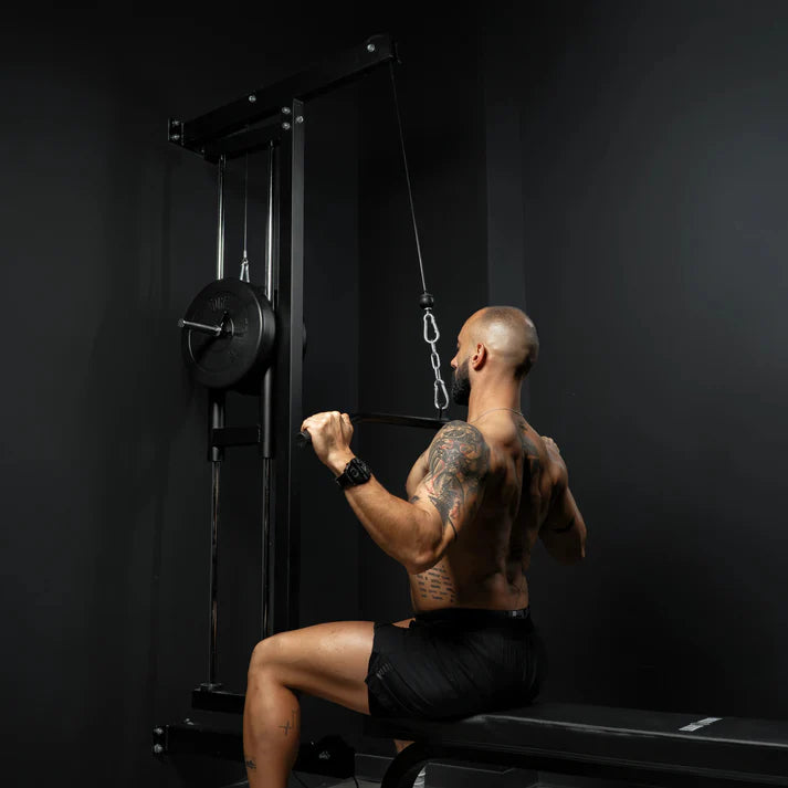 Wall Mounted Lat Pulldown Tower Black