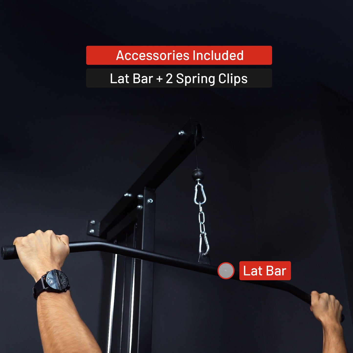 Wall Mounted Lat Pulldown Tower Black