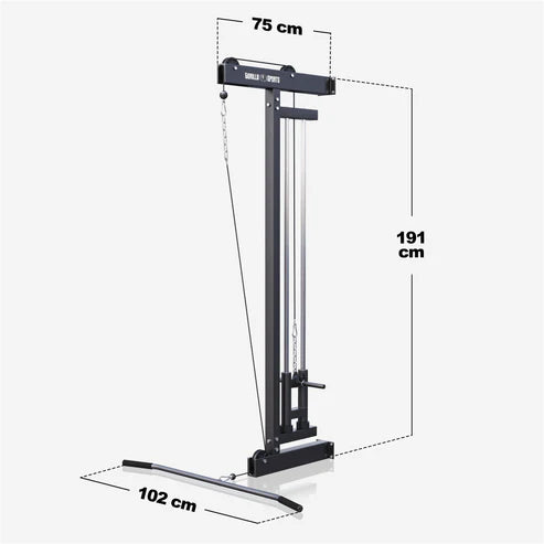 Wall Mounted Lat Pulldown Tower Black