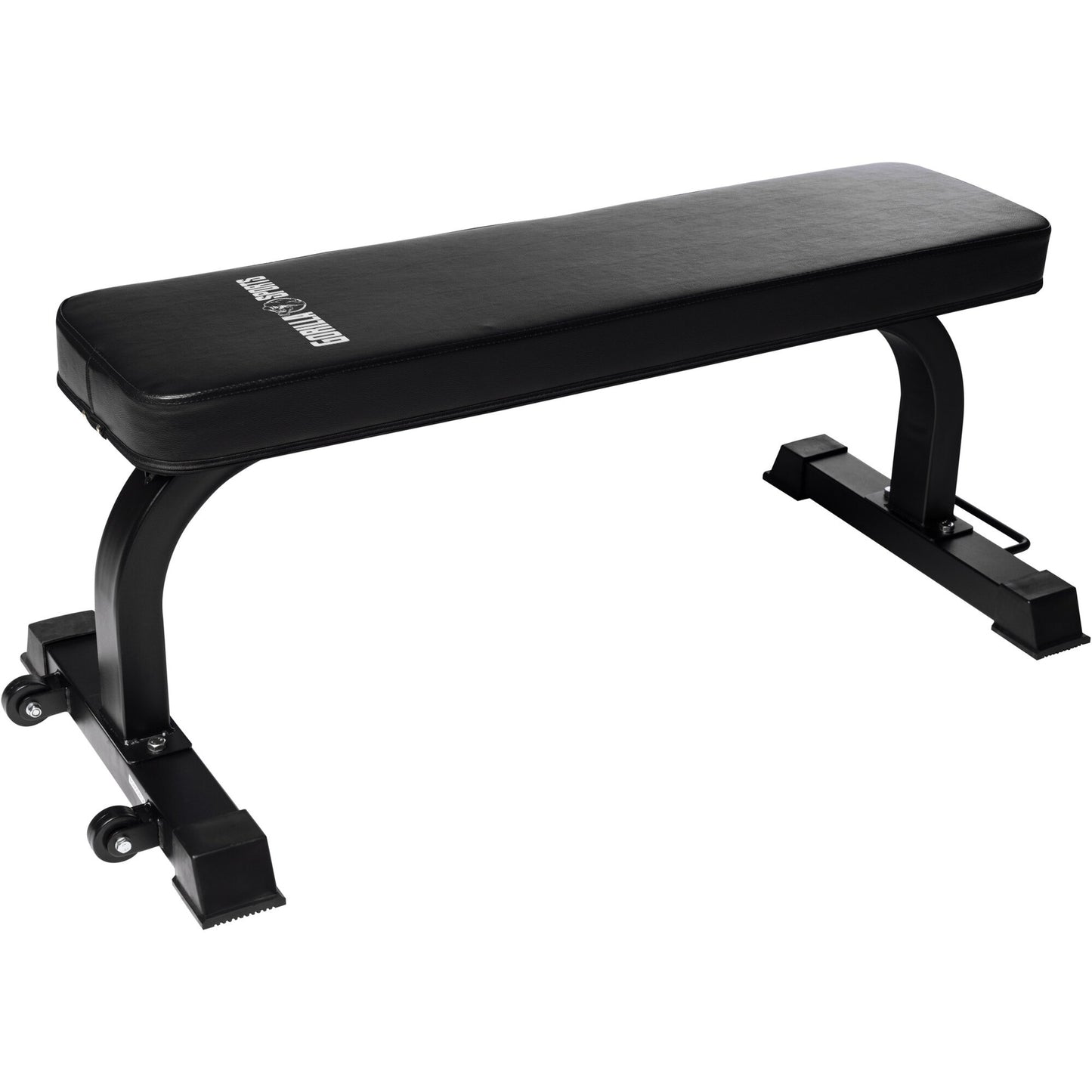 Flat Bench with Wheels Black
