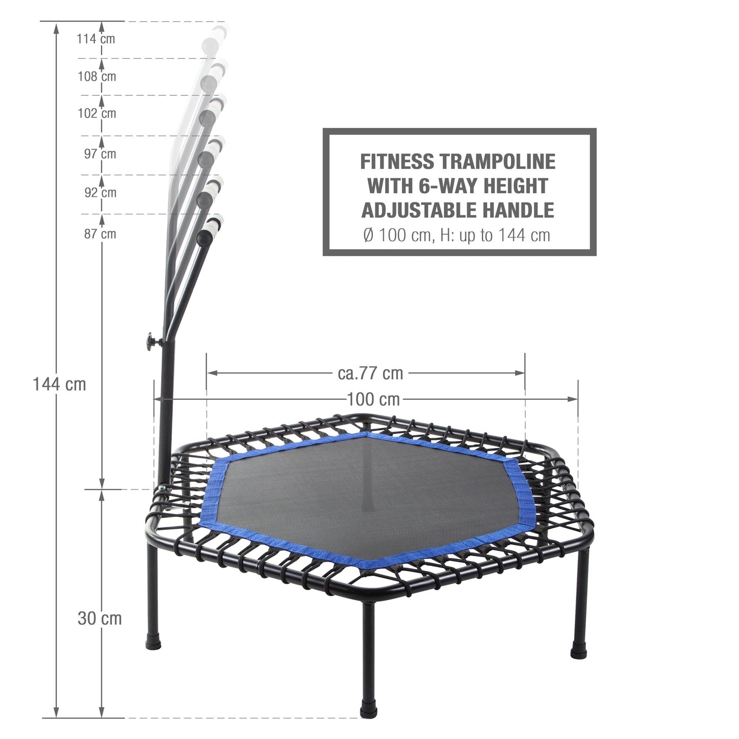 Fitness Trampoline with Handle ⌀100 cm