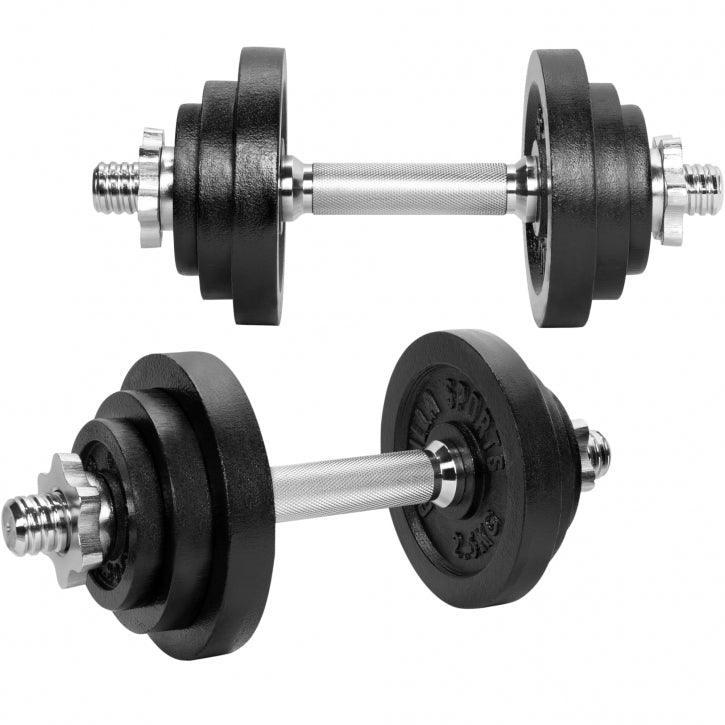 Adjustable Weight Set in Cast Iron 22 kg 2 in1