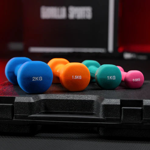 Gymnastic Dumbbell Set with Case - 10 kg