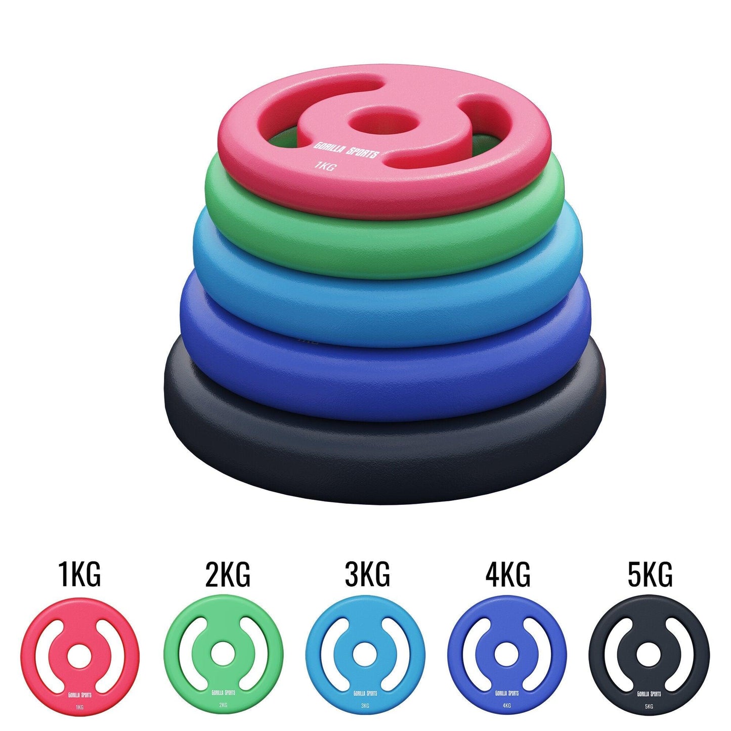 Neoprene Weight Plates Set 1 - 5 kg