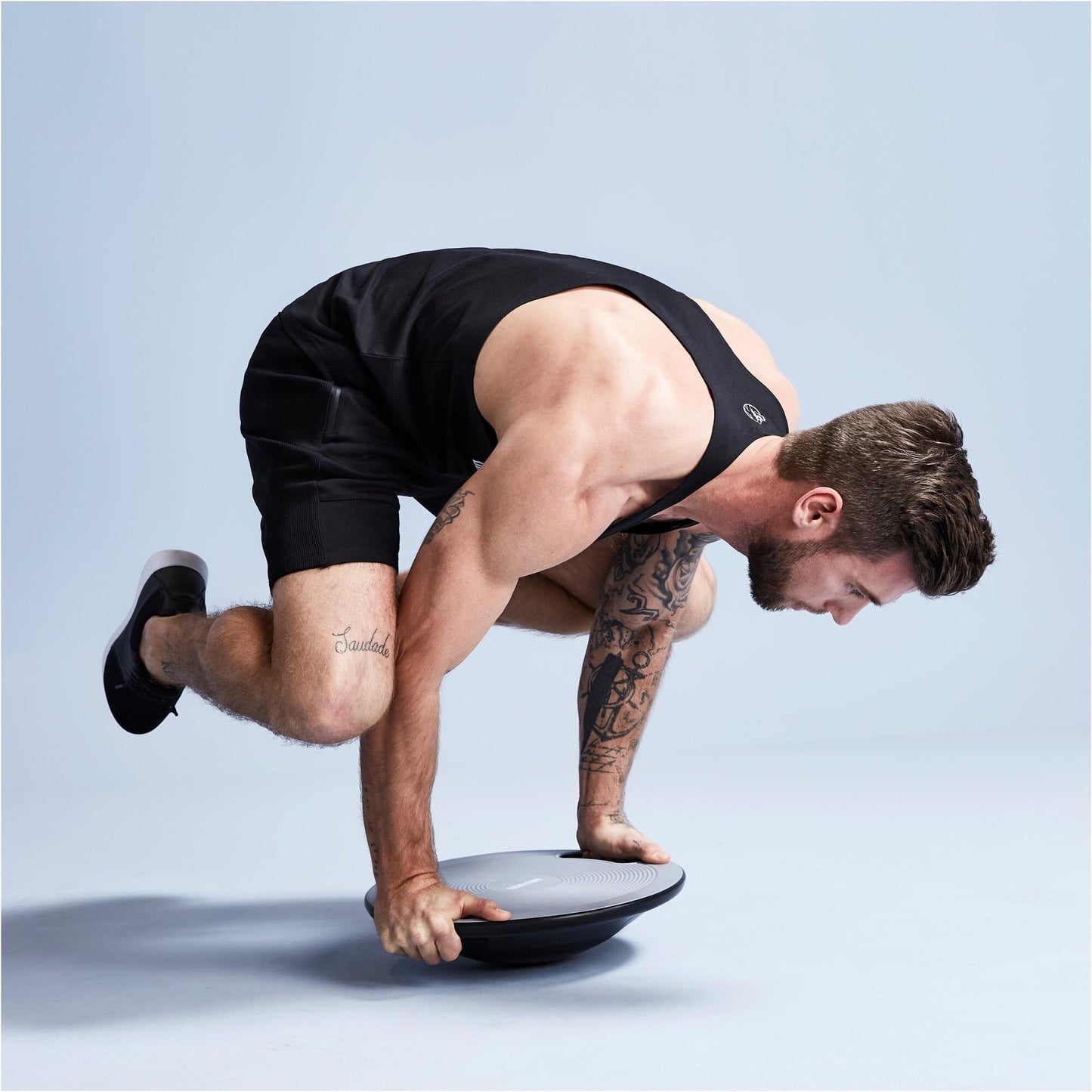 Balance Board with Handles in Black/Dark Gray