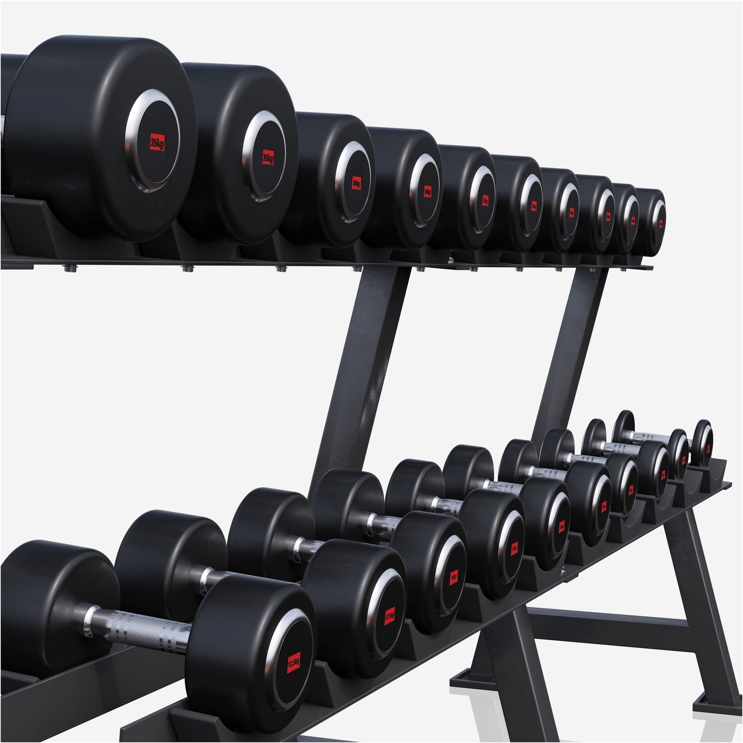 Rubber Coated Dumbbell 2.5 - 27.5 kg or in Set