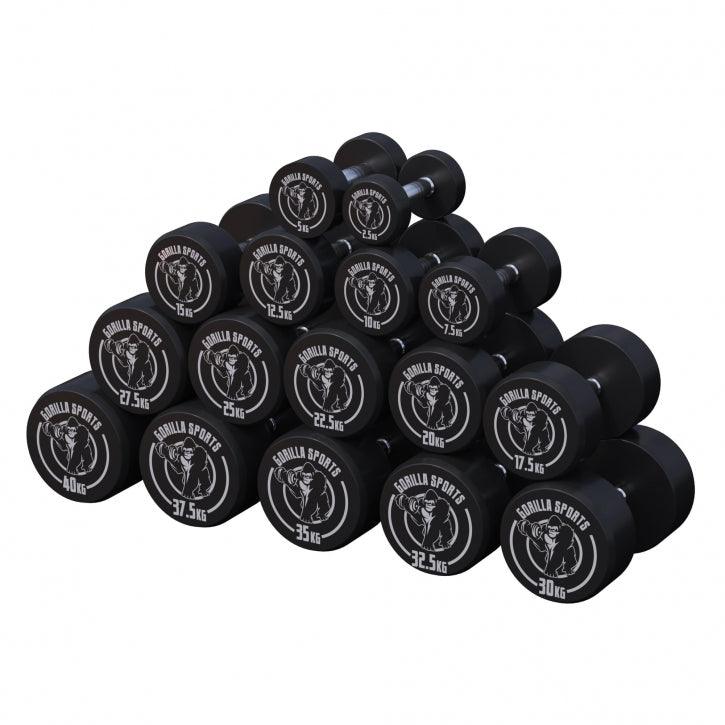 Rubber Dumbbell Set 2.5 - 27.5 kg or in Set