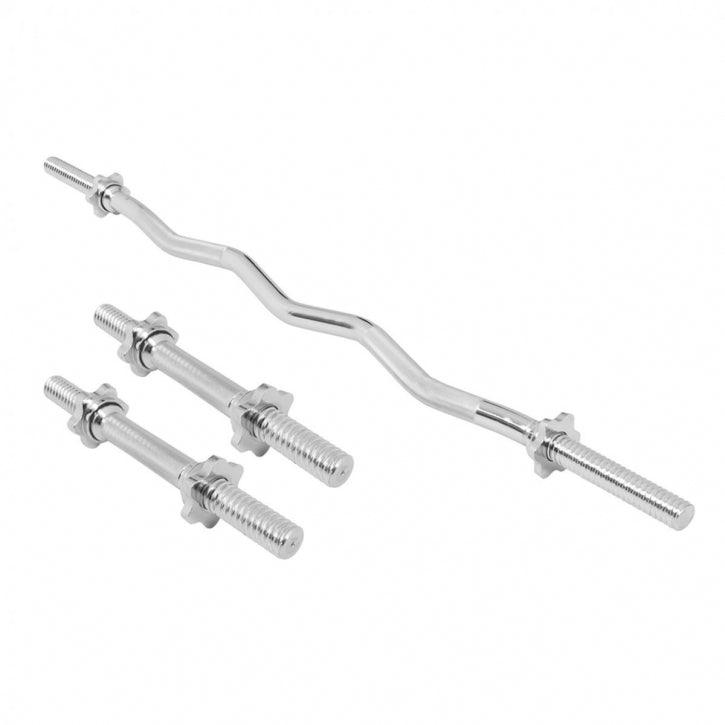 Weight Bar Set with 2 Dumbbells, EZ-Curl Bar and Collars