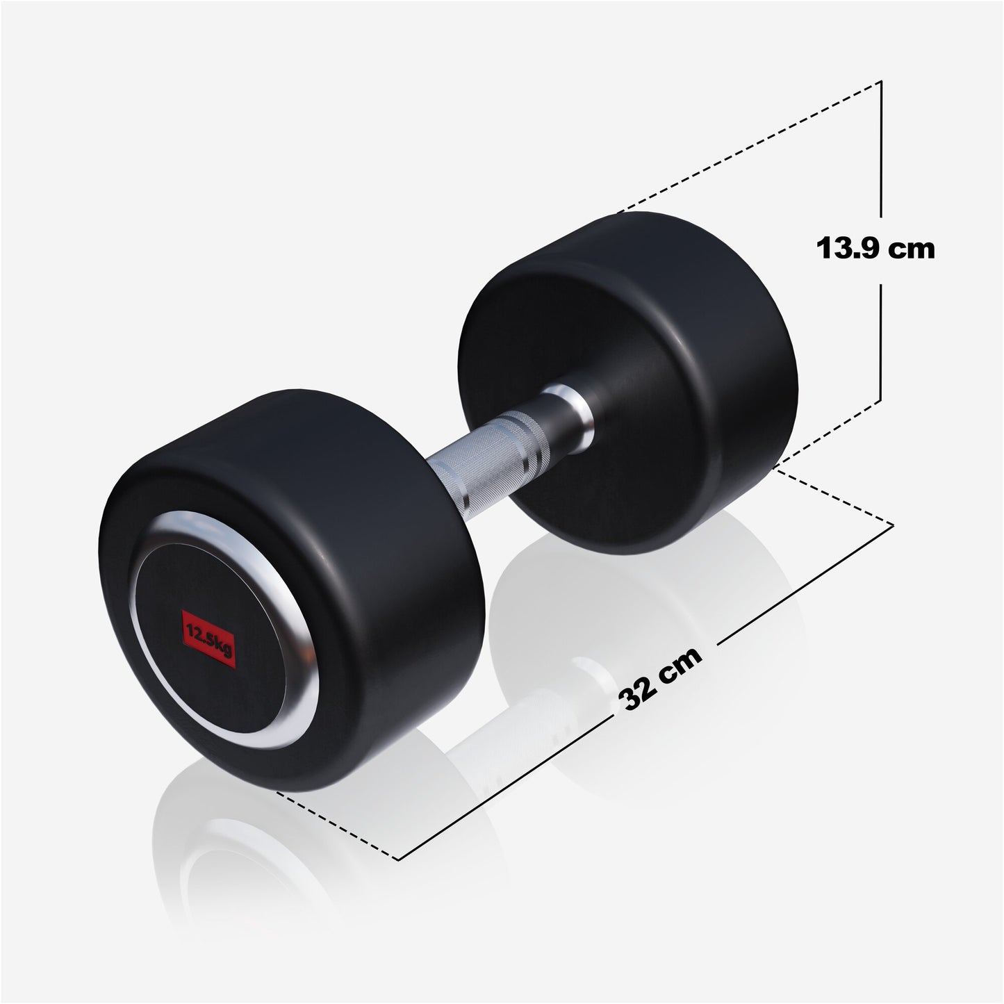 Rubber Coated Dumbbell 2.5 - 27.5 kg or in Set