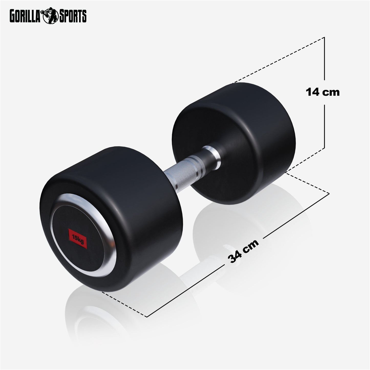 Rubber Coated Dumbbell 2.5 - 27.5 kg or in Set