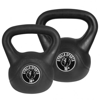 Plastic Coated Kettlebell 2-20 kg, Black