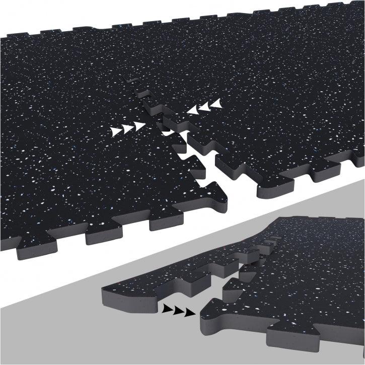 Rubber Gym Protection Mat (Set of 4 Parts + End Pieces)